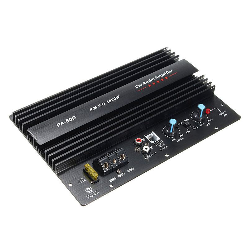 12V 1000W Mono Car Audio Power Amplifier Powerful Bass Subwoofers Amp PA80D