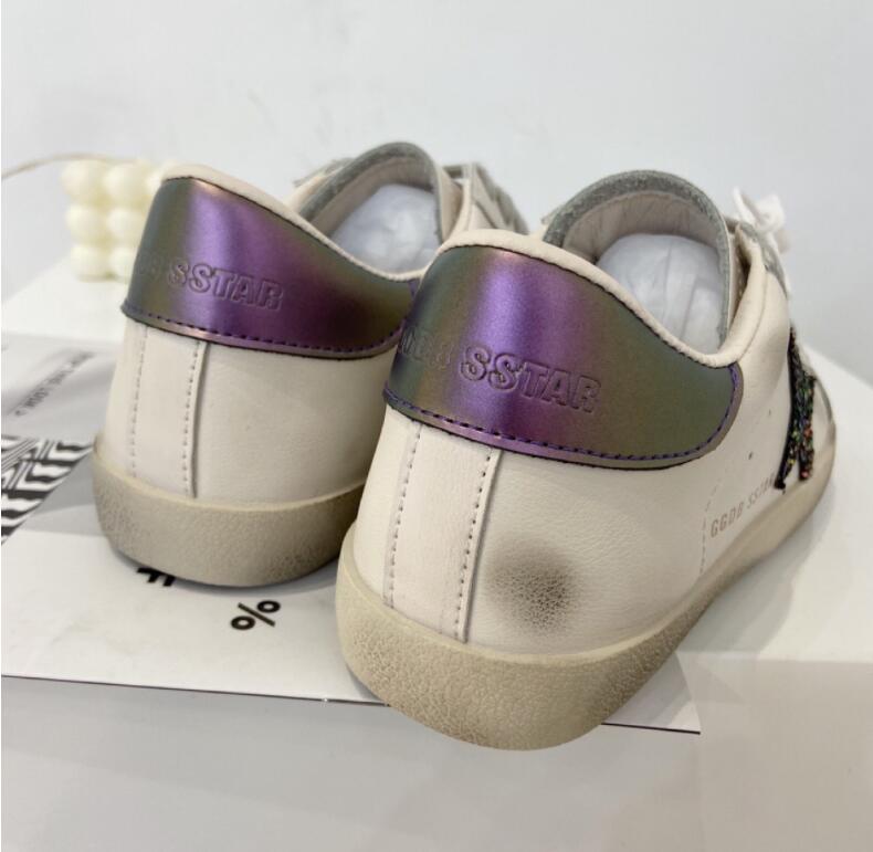 Vrouwen Schoenen Sport Sneakers Кроссовки Tenis Loopschoenen Zapatillas Gouden Vieze Oude Sterren Witte Platte Schoenen: Paars / 35