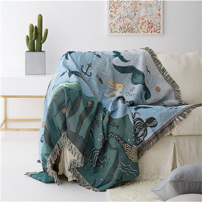 Nordic throw teppe sofa havfrue fly reiseteppe for seng stue teppe teppe sofa teppe dekke sengeteppe: 160 x 260