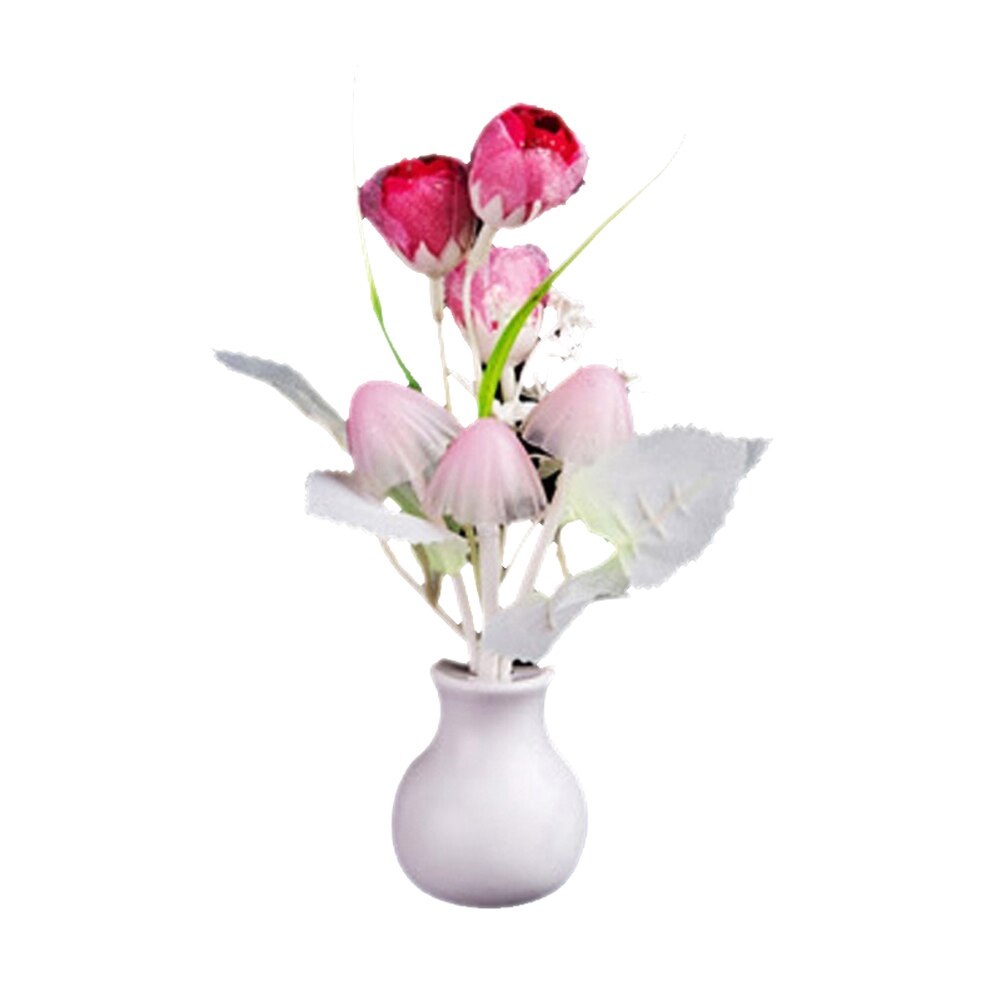 Blomst sopp soverom dekorasjon lys persepsjon led natt lys nattbord lys natt lys tulip sopp natt lys klem: Rosenrød