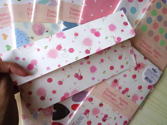 50pcs Craft DIY Envelope Dots Heart Flower Paper Envelope for Card Letter Paper 10 Patterns mix 18x9cm