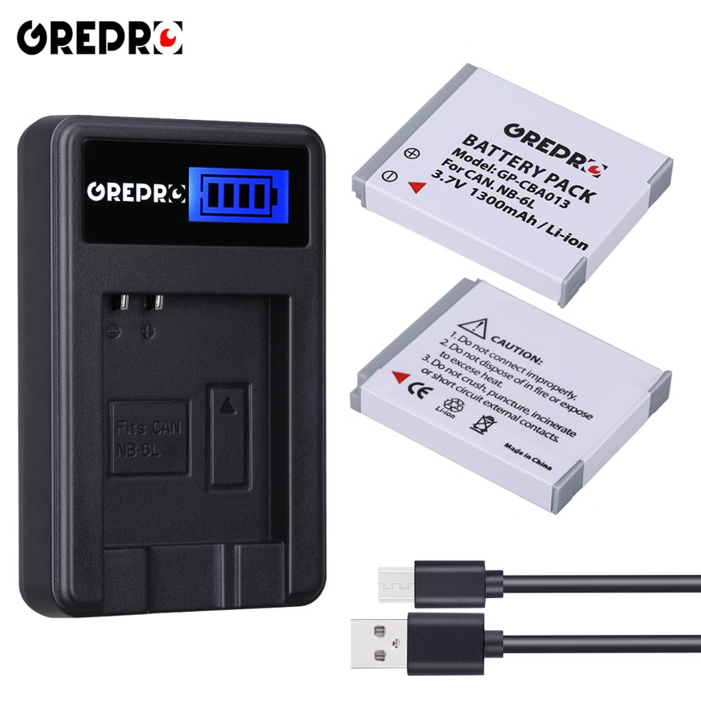 NB-6L NB-6LH batería + cargador USB con LCD para CANON Digital IXUS 85 es SX520 SX530 SX540 SX600 SX610 SX700 SX710 IXUS 95 200 de 210: 2B with charger