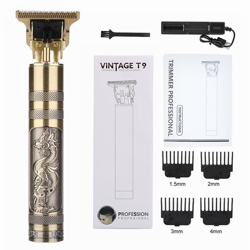 Electric Hair Trimmer Rechargeable Cordless Hair Clipper For Men Beard Shaver Razor Cutting Machine: 02 Golden