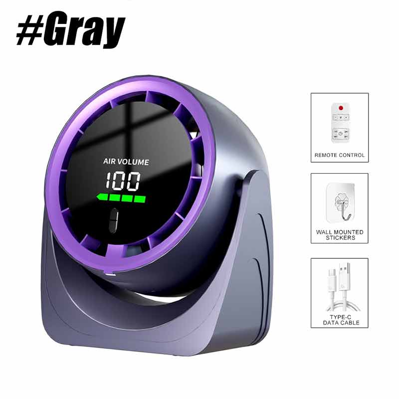 1PCS Desk Fan with Remote , LED Display Mini Table Fan, Rechargeable Personal Fan, 5 Speeds, 360°Tilt, USB-C Charging, Quiet Sma: khaki