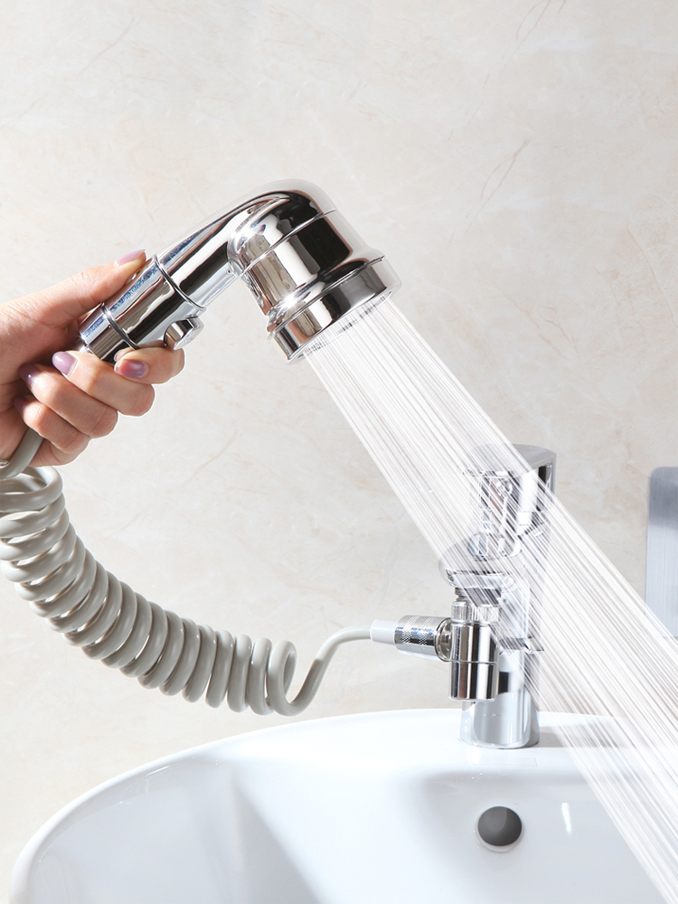 Kitchen Faucet Extender Bathroom Basin Tap Aerator with Diverter Valve 3 Modes Shower Head Faucet Attachment External Shower Set