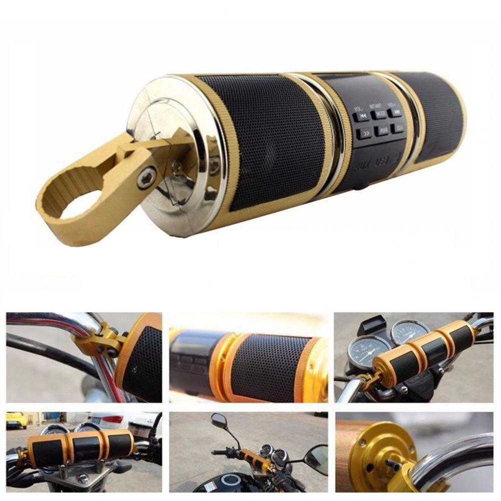 Handlebar Motorcycle MP3 Player Speaker Bluetooth Music FM Radio Waterproof Adjustable Bracket Motorbike Audio Stereo 12V