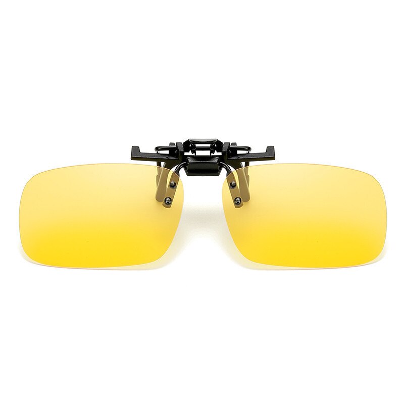 Fishing Use Sunglasses Eyewear Clip On Style Sunglasses UV400 Polarized Fishing Riding&Hiking Eyewear Day/Night Vision Glasses: Yellow / L