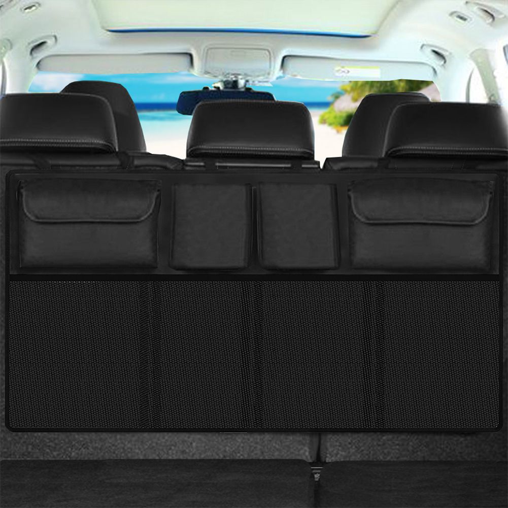 Car Rear Seat Back Storage Bag Multi Hanging Nets Pocket Trunk Bag Organizer Auto Stowing Tidying Interior Accessories Supplies