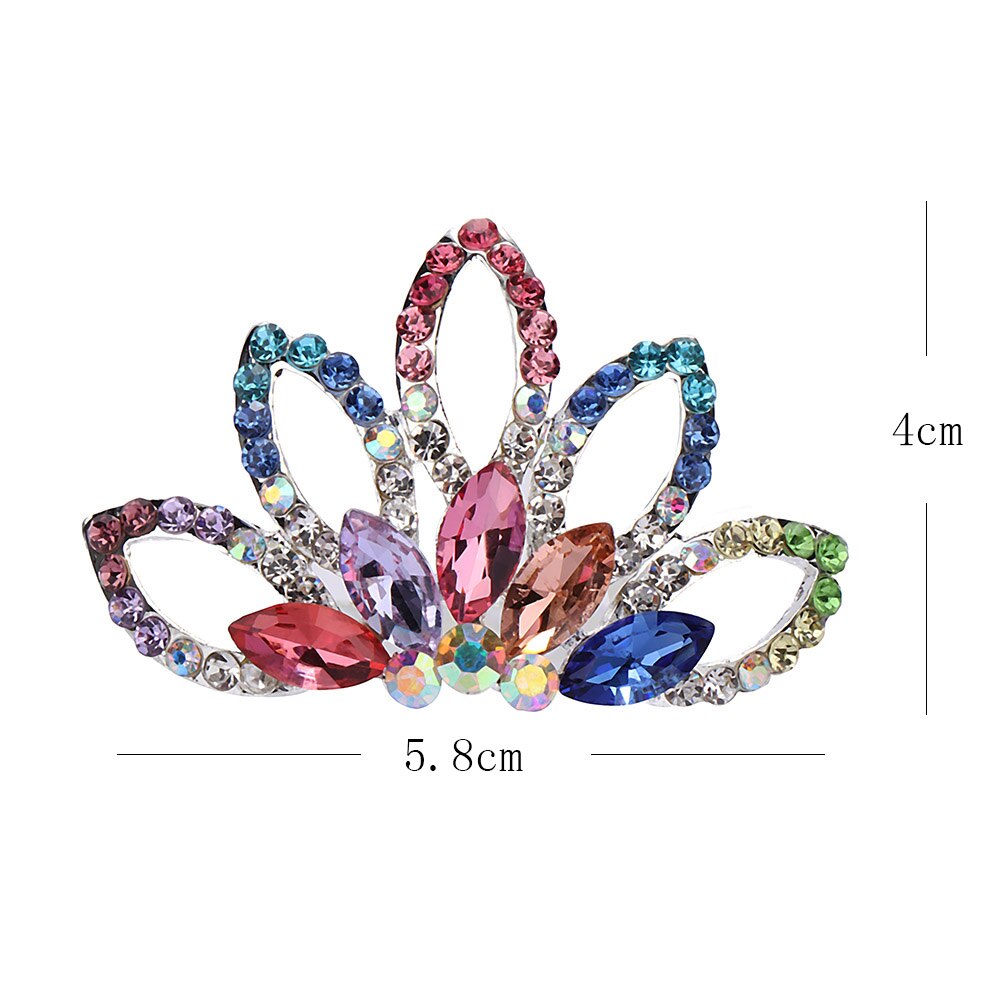 Rhinestone Della Principessa di modo Crown Pettine Dei Capelli Mini Carino Diademi Multicolore Copricapi Ragazze Monili Dei Capelli di Bambini Festa Di Compleanno Del Regalo