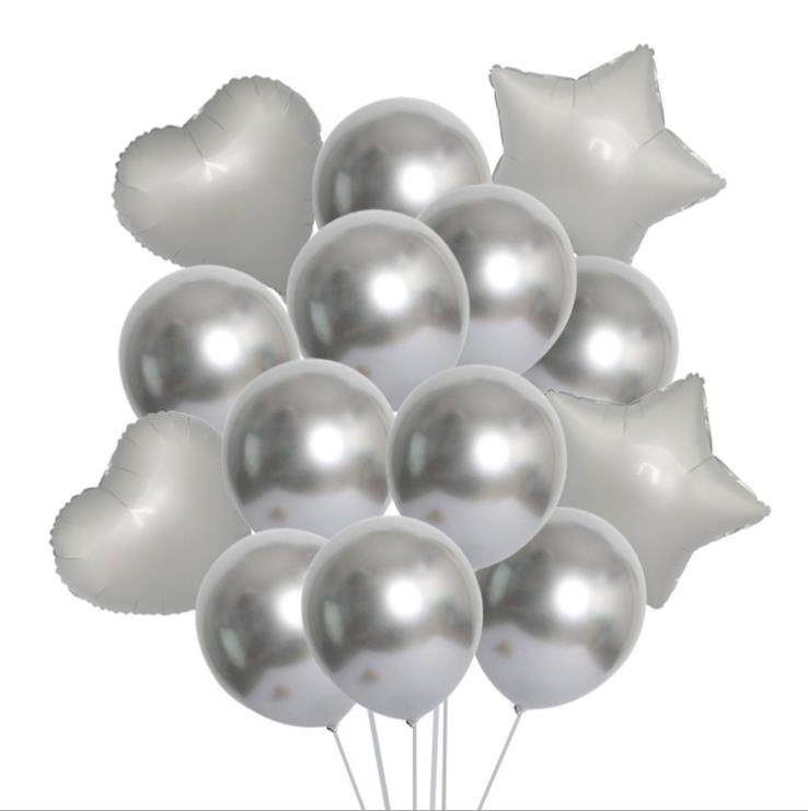 14 stk / parti 18 tommer metal & pailletter ballon hjerte stjerne mat helium ballon bryllupsfest dekorationsforsyninger fødselsdag balloner brusebad: 7