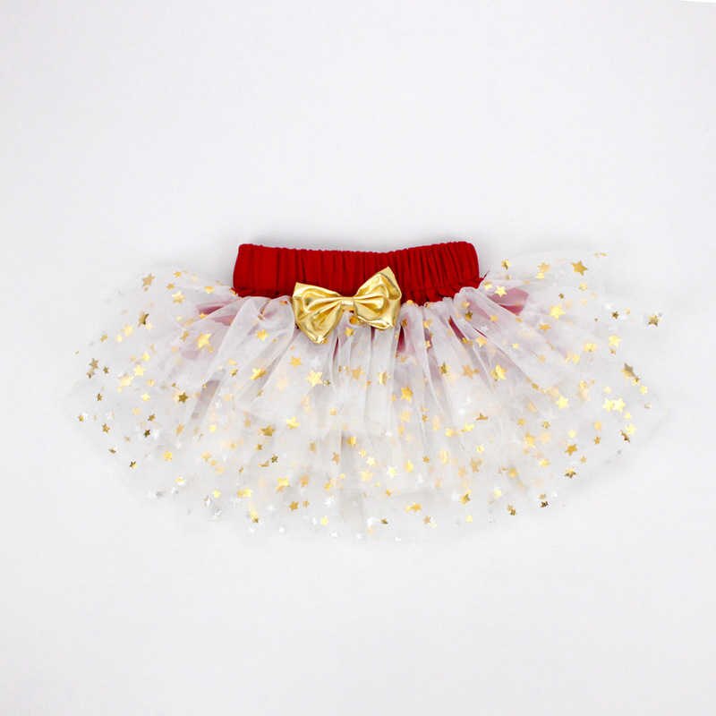 Jupe Tutu douce pour bébés filles | En mousseline de soie, modèle étoile, jupe Tutu de danse princesse, nœud de fête pour enfants: Rouge