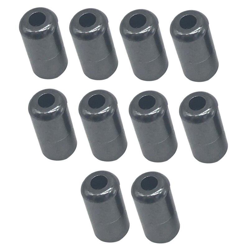 10Pcs Elastische Veters Sluitingen Metal Capsule Lock Gespen Tip Uiteinden Geen Tie Schoenveters Tie Minder Elastische Lui Schoenveter Accessoires tips: Black