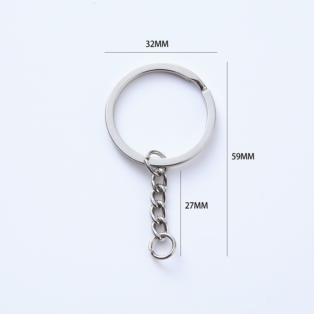 10/50/100pcs Key Chain Key Ring Round Split Keyfob Keyrings With Jump Ring For Keychain Pendants DIY Jewelry Making Accessories: 3# / Antique Zinc
