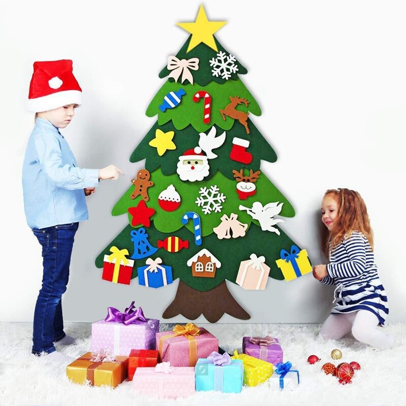 Diy Vilt Kerstboom Vrolijk Kerstfeest Decoraties Voor Thuis Kerst Ornament Xmas Navidad Kerstman Nieuwjaar Boom