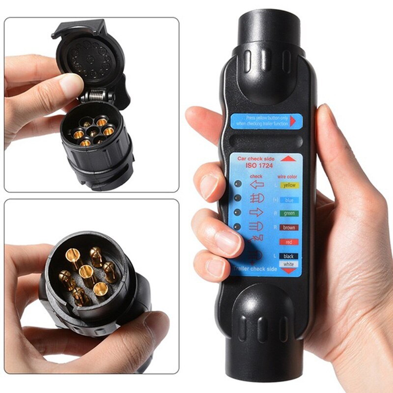 Car Truck Trailer Plug Mainly Durable Socket Tester Wiring Circuit Light Test Tool 12V 7-Pin