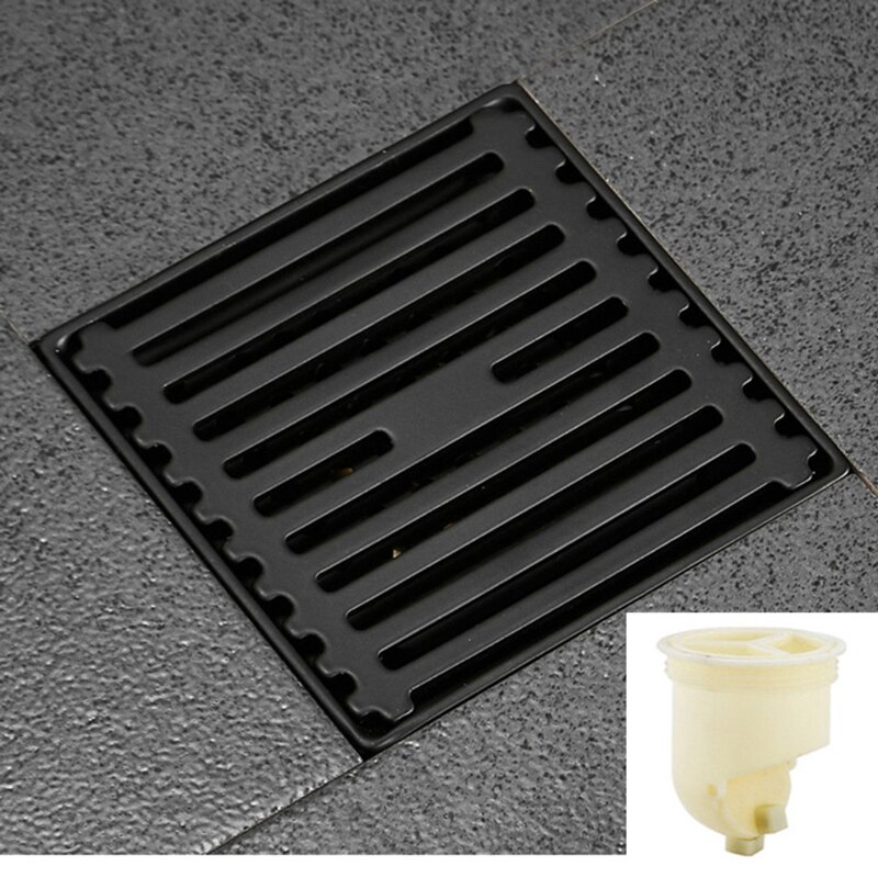 Stainless Steel Direct Row Large Displacement Floor Drain Bathroom Bathroom Balcony Anti Odor And Anti Blocking Baking Paint: 201mall side row