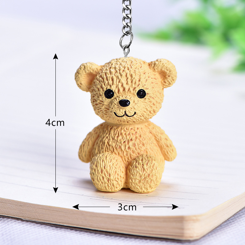 Cartoon Hars Beer Pop Sleutelhanger Vrouwen Mannen Leuke Anime Teddy Sleutelhanger Op Tas Auto Trinket Sieraden Bruiloft Meisjes: Kaki