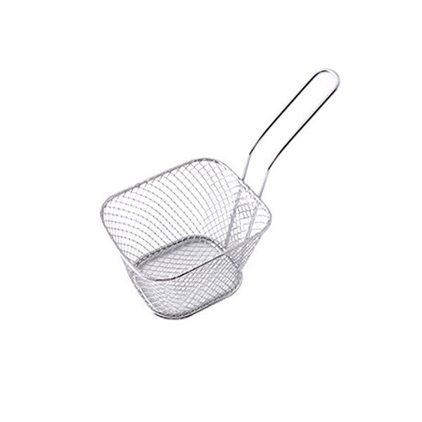 1pc metallkurver i rustfritt stål servering av mat presentasjon kokeverktøy pommes frites kurv mini yngel oppbevaring kjøkken husholdningsartikler: Fliser liten