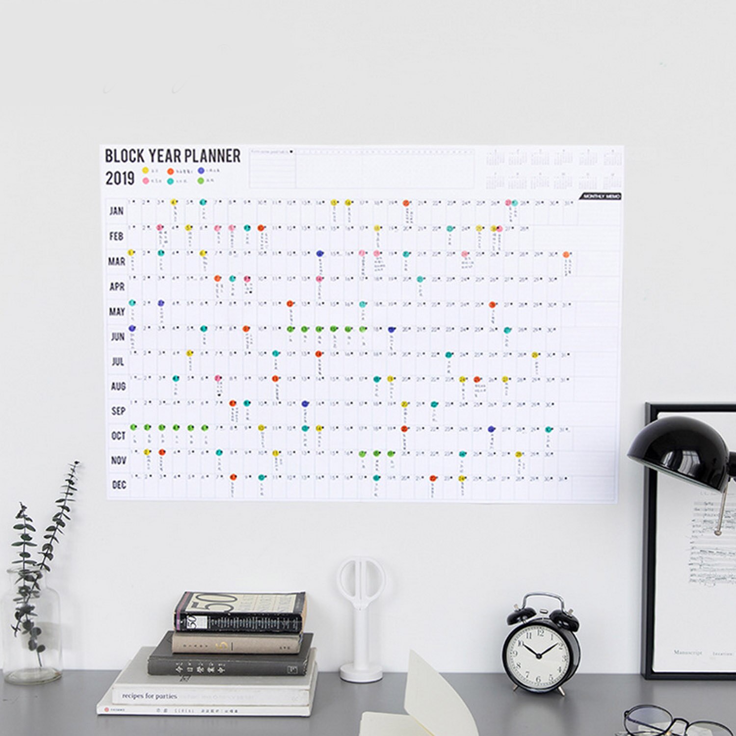 Blok Jaar Planner Dagelijkse Plan Papier Muur Kalender Met 2 Vel Eva Mark Stickers Voor Office School Thuis Agenda escolar