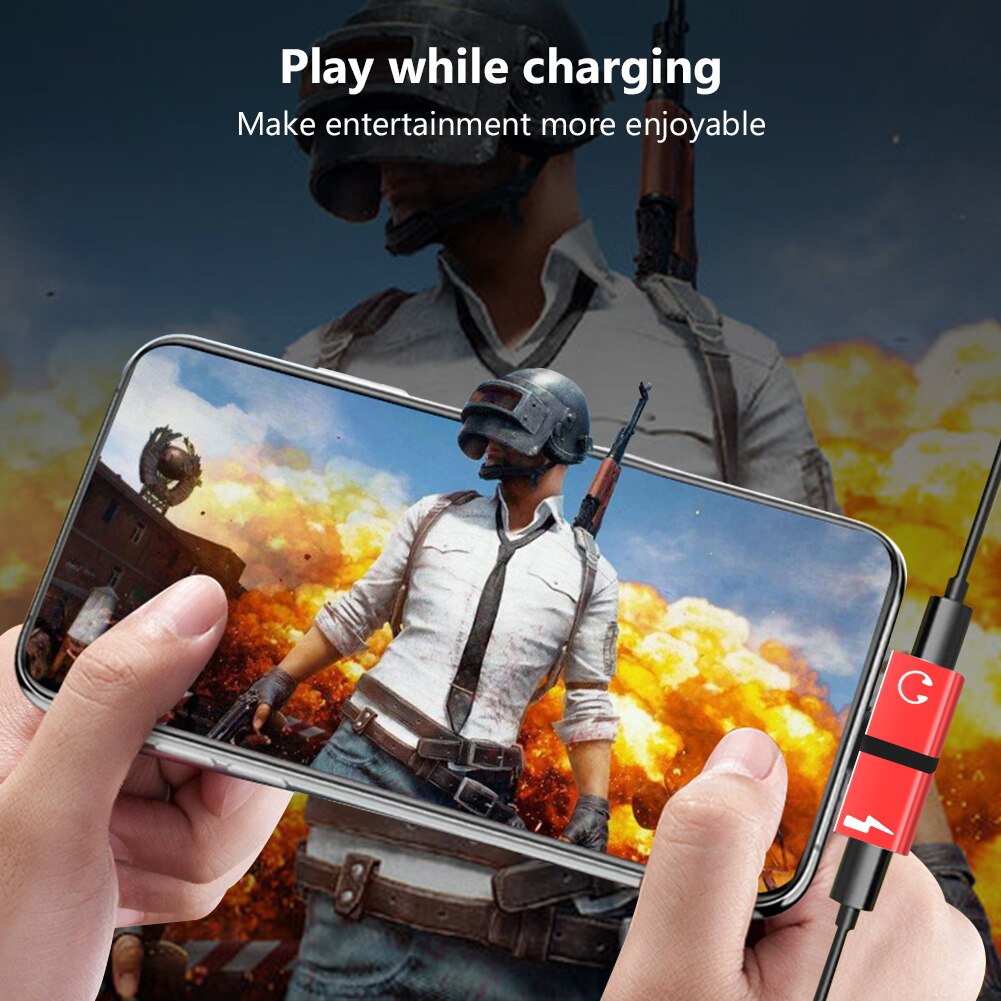 2 In 1 Splitter Adapter Headphone For iPhone 13 12 Pro X XS Adaptador Charging USB Adapter Audio Charger Dispenser Accessories