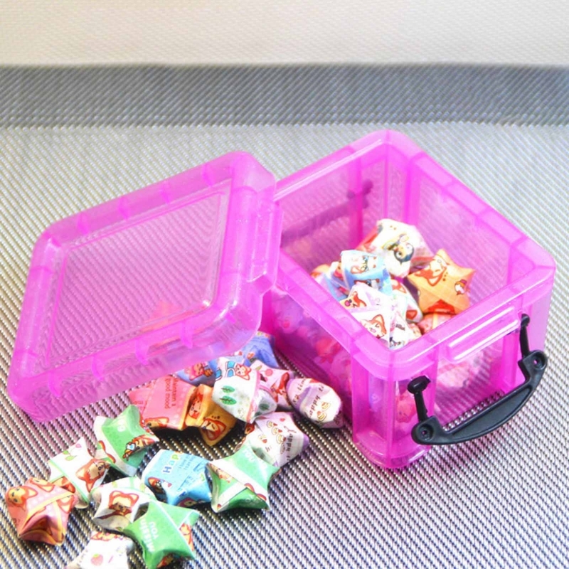 9 Colors Small Plastic Box with Locking Lid Hardware Parts Storage Organizer Rectangular Container 8.7x6.5x5.2cm