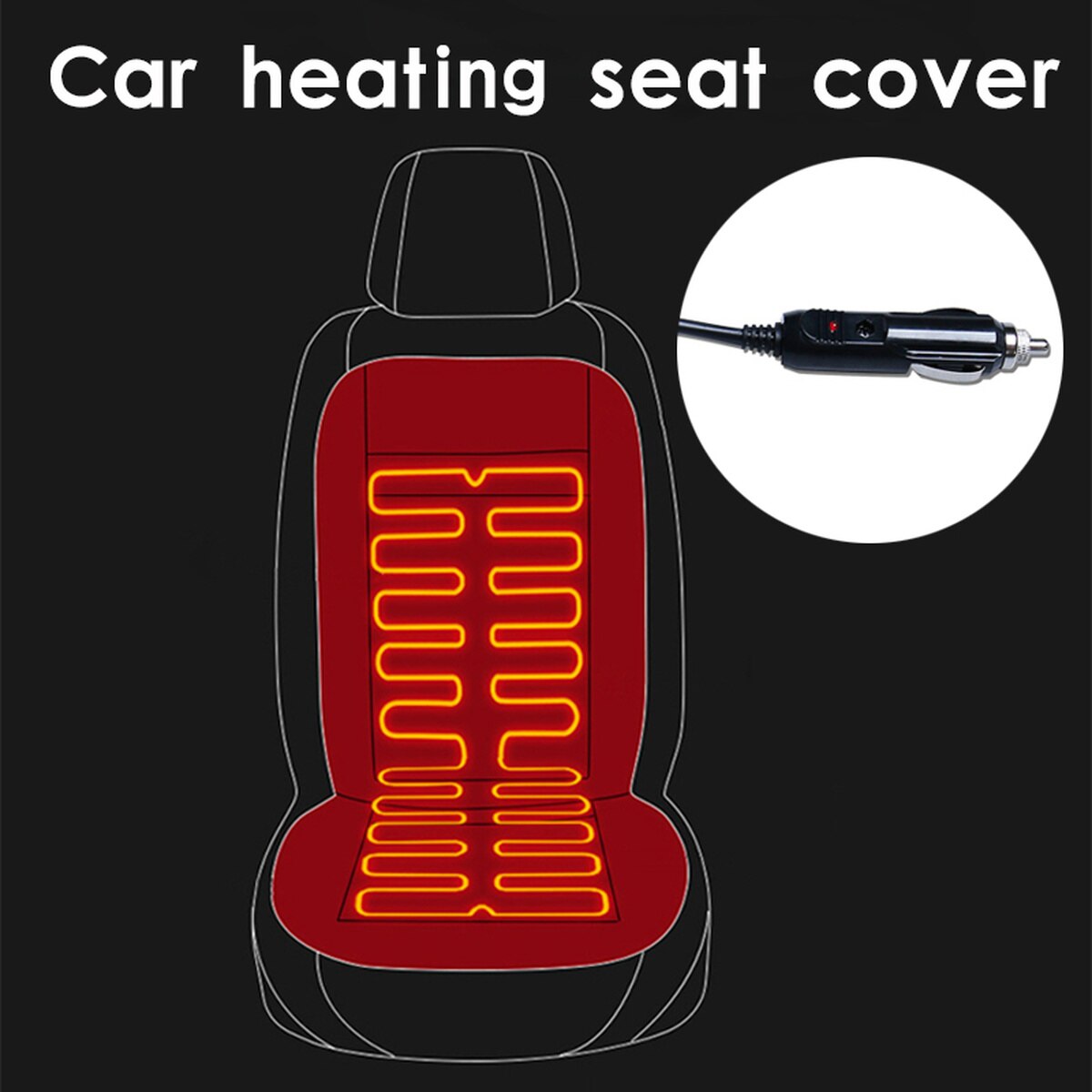 Funda calefactable para asiento de coche, 12V, calefacción, cojines, Protector Universal para asiento de coche, calentador de colchón eléctrico