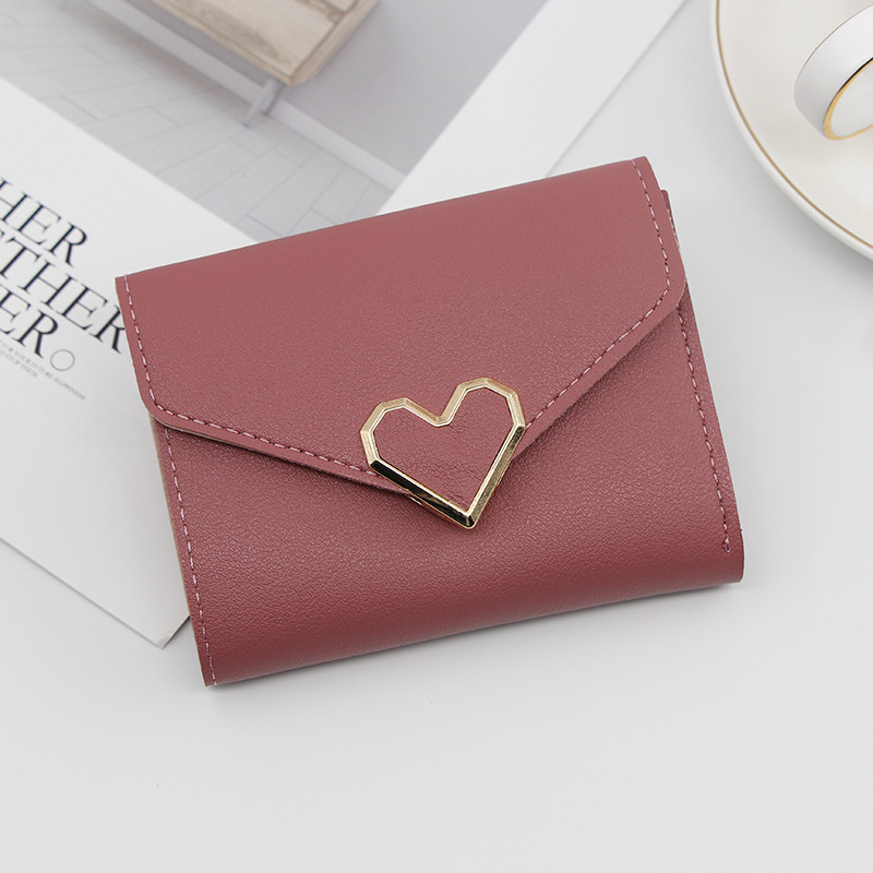 Kleine Vrouwen Portemonnee Leuke Dames Portemonnee PU Lederen Vrouwen Portefeuilles voor ID Bankkaart Verandering Clutch Bag Rood zwart Roze: rose red