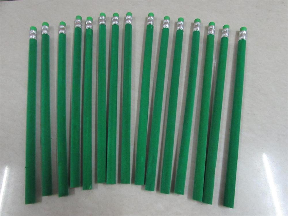 velvet pencil 12pcs wood pencil pencils hotel pencil standard pencil: Green