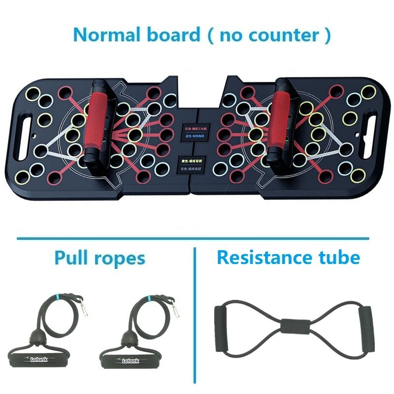 Multifunctional Counting Push Up Board Home Chest Muscle Exercise Training Indoor Electronic Fitness Support Push-up Rock Stands: Normal 8 pull rope