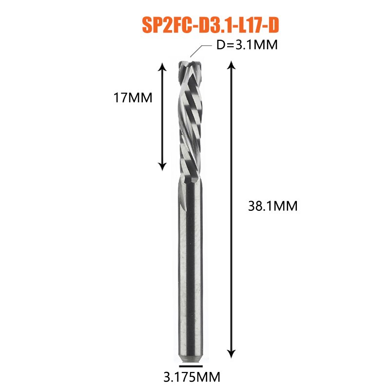 Fresa de compresión para carpintería, corte hacia arriba y hacia abajo, dos flautas, herramienta de fresado de carburo en espiral, enrutador, brocas de corte de fresa de madera: 31 mm