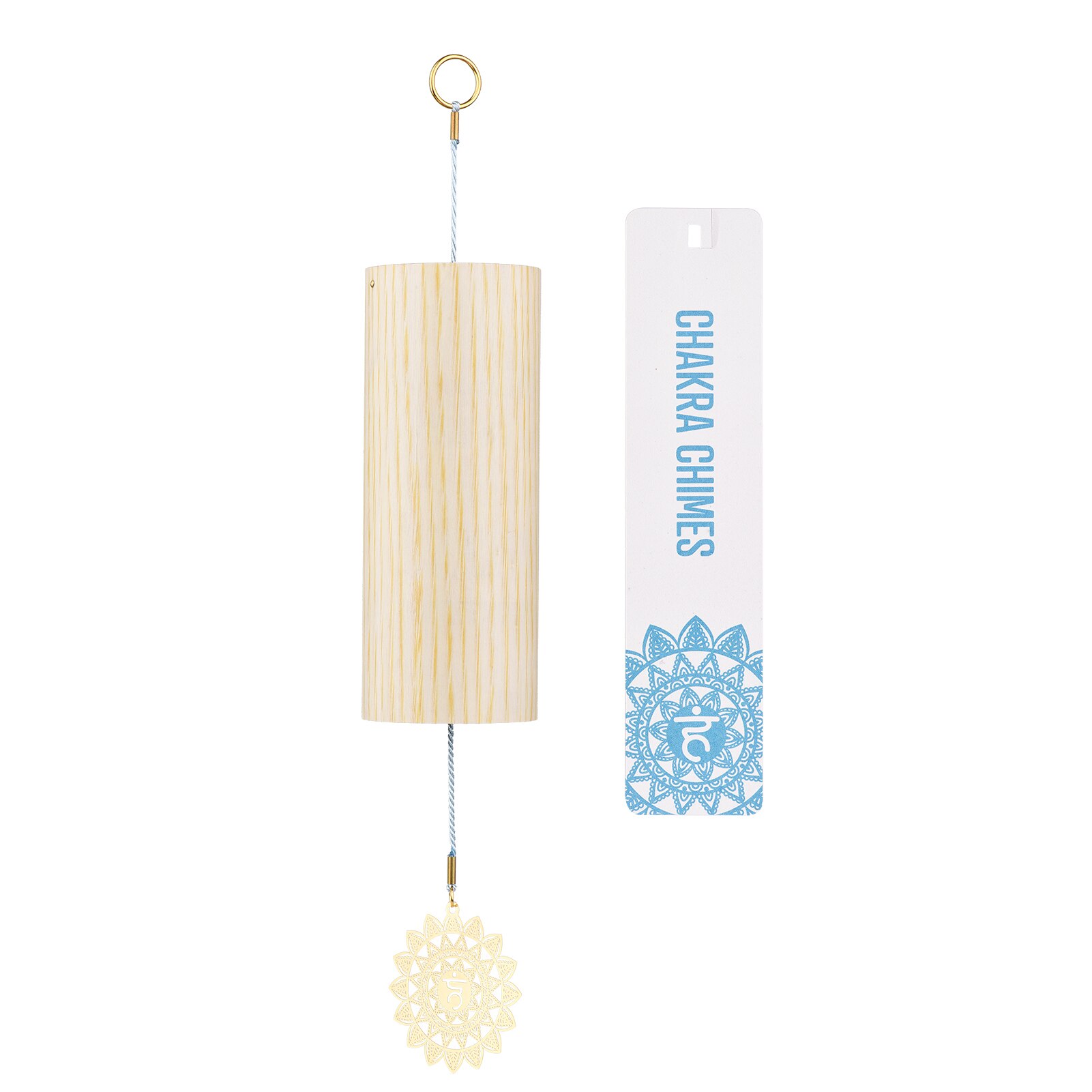 Carillón de viento de bambú Natural para Chakra, campana de viento de meditación para jardín al aire libre, Patio, decoración del hogar, meditación, relajación: Throat