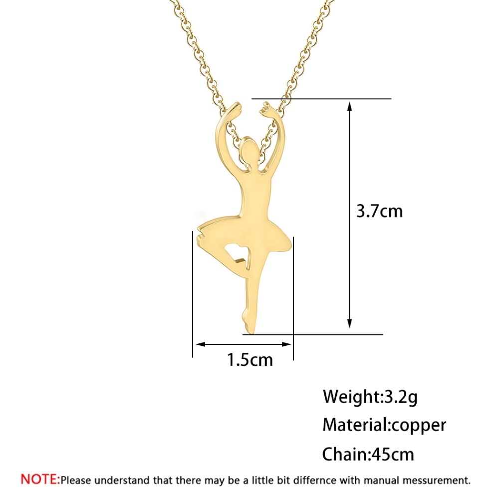 Chandler Ballerina Kette - Edelstahl Anhänger - Schlanke Kette - Ballettänzer Figur