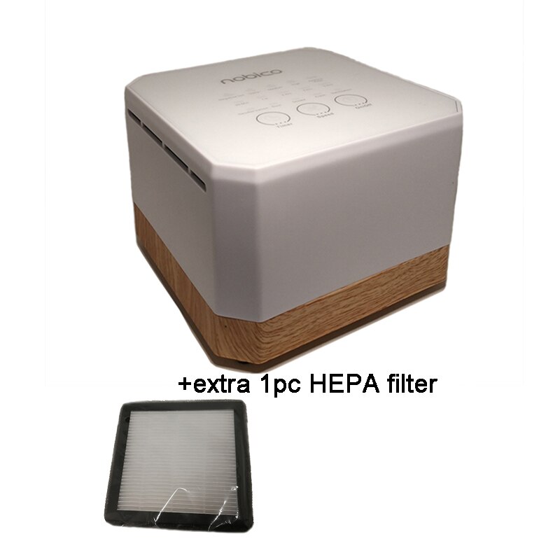 Nobico Mini Luftreiniger HEPA-Aktivkohle Filter Luft Ionisator 3 Modus Luft Reiniger Schreibtisch Negativ Ionen Generator Holzmaserung: Luftreiniger und 1H