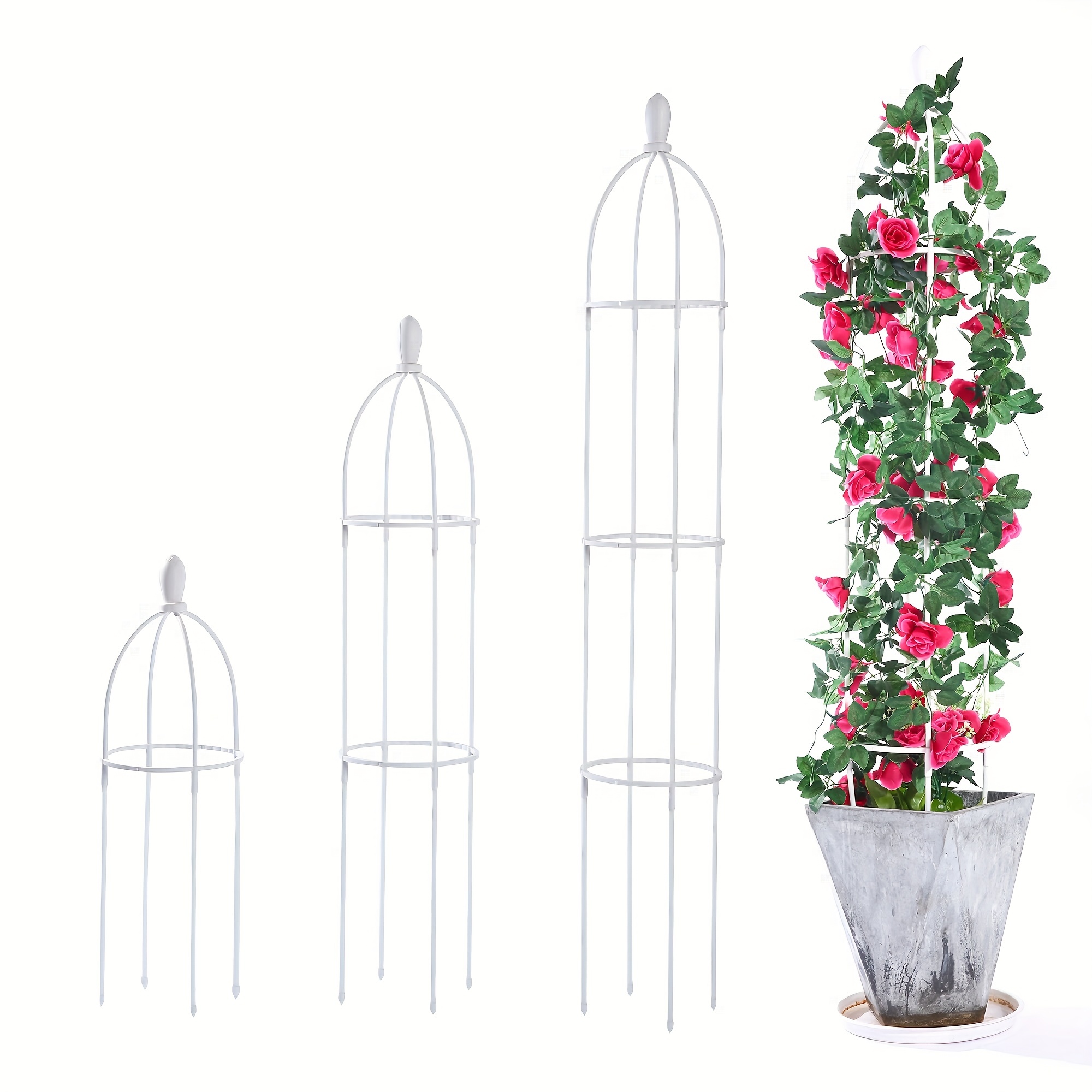 1 Pcs Garden Trellis for Climbing Plants Outdoor Tower Obelisk Garden Trellis Tall Potted Plants Support Flowers