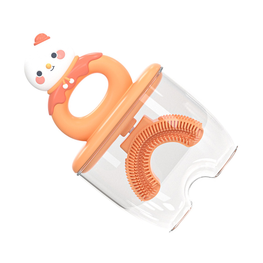 1 Set U-shaped Tooth Brush for Kids Convenient Kids Toothbrush Silicone Brush: Orange