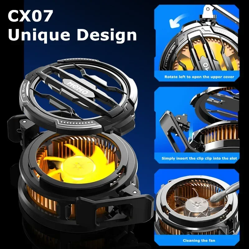MEMO CX07 Handy Magnetisch/Rückenclip Halbleiter Typ-C System Lüfter Kühler für IOS IPhone Android Cool Kühlkörper