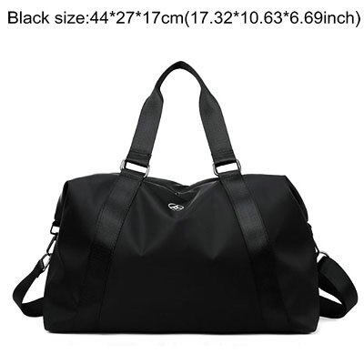 Sport Bag For Women Pink Men Gym Nylon Storage Bag Waterproof Travel Duffel Bag Shoulder Carry On Handbag For Fitness Gym Sack: Black