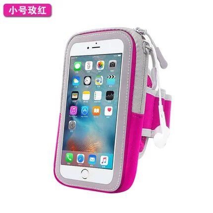 6 pouces sac pour téléphone sur la main Sport en cours d'exécution brassard sac housse brassards universel téléphone Mobile sacs en plein air Sport bras poche: rose