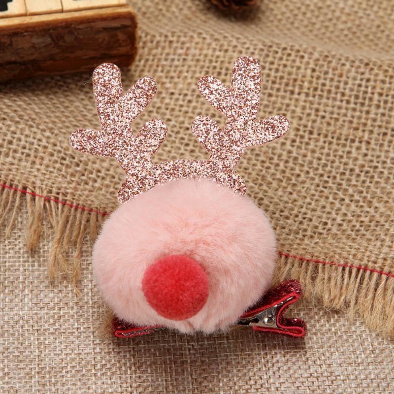 Kerst Pluche Haarspeld Pluche Bal Winter Kinderen Haarspeld Top Clip Elanden Eendenbek Gewei Kerst Haaraccessoires