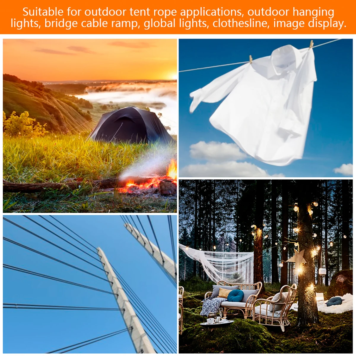 Stainless Steel Wire Rope For Cable Railing Balcony Railing Stair Railing Outdoor Garden Farm Fence Deck Railing System 15/30m