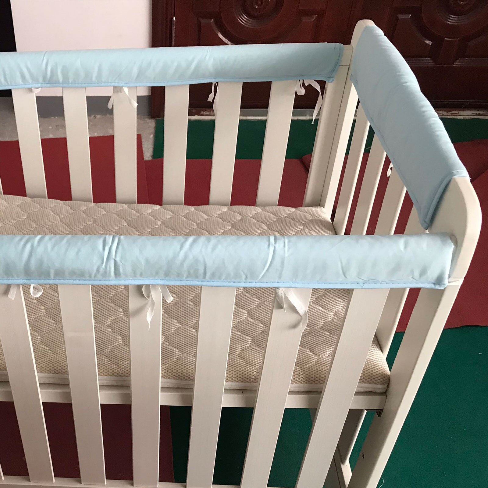 Baby Wieg Katoenen Bed Muur Bescherming Strip Anti-Collision En Anti-Bijten Stiksels Bed Zachte Rand