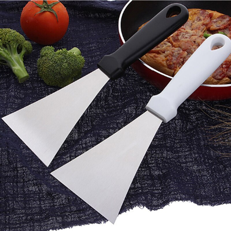 Schep pizza grijper mes keukengerei teppanyaki schep wit en zwart handvat rechte schep