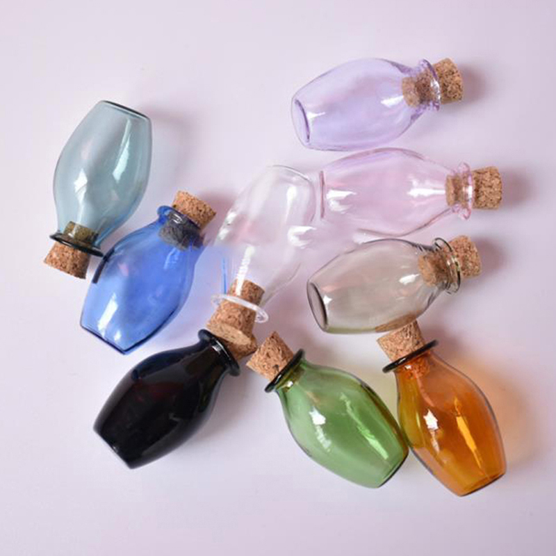 Mini bouteilles miniatures en verre, échelle 1:12, 2 pièces, bouteilles en liège, modèle de petit pot