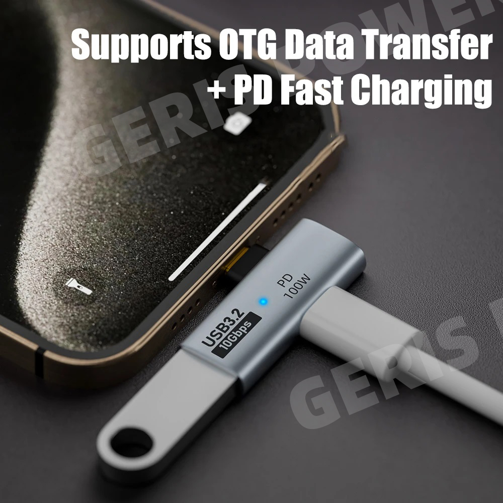 2 in 1 OTG USB C Adapter PD100W Data Transfer Fast Charging Adapter Type C Converter for Phone Tablet Macbook Xiaomi Laptop
