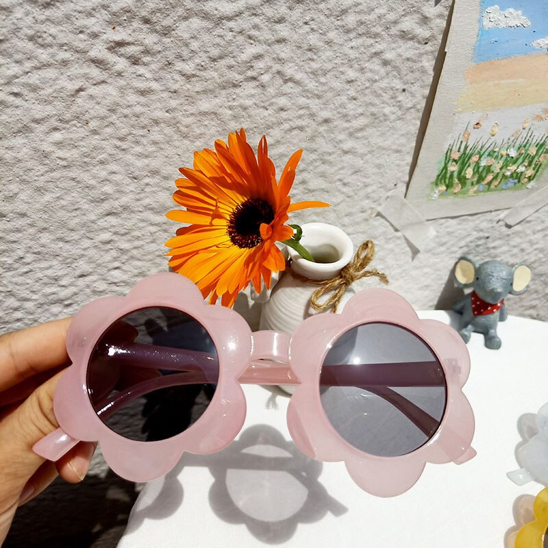 Vintage børn solbriller barn solbriller runde blomster baby børn  uv400 sport solbriller piger drenge oculos de sol: Grå