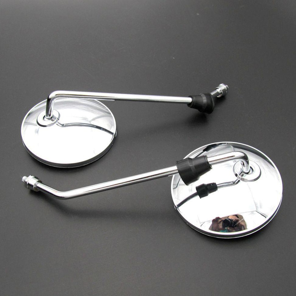 Motorcycle Side Rearview Mirrors Mount with 8mm Adapter for Mountain Bike/ Electric Bicycle/ Moped/ Dirt Bike