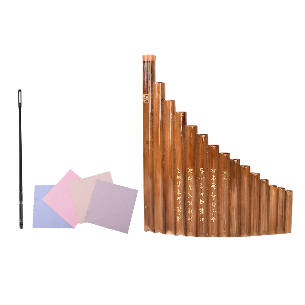 1 Pc Educatief Pan Fluit Leidingen Multifunctionele Panfluit School Muziekinstrument (Bruin, Carving Willekeurige): Default Title