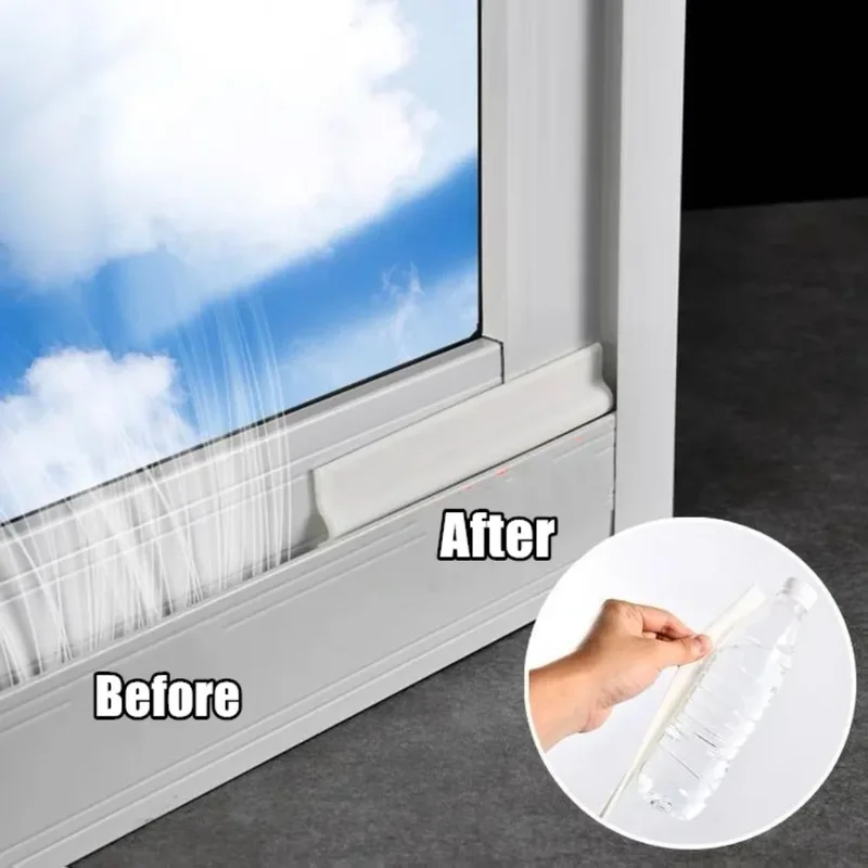 Tira de sellado de ventana de tipo deslizante, costura de puerta y ventana, aislamiento acústico a prueba de viento, tira de sellado autoadhesiva, bloqueo cálido del viento
