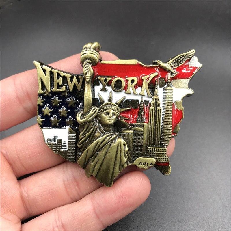 Imanes de nevera 3d de Metal, frigorífico pegado, águila americana, Jerusalén, Israel, Londres, autobús, nueva york, París, recuerdos, decoración del hogar