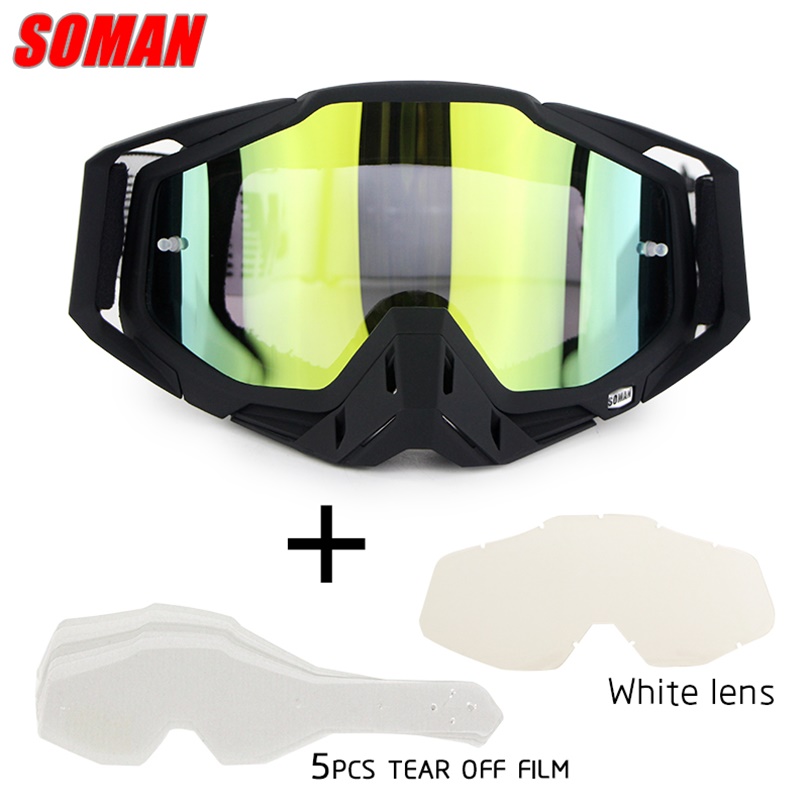 Soman  sm11 cross field briller dirt bike gozluk atv casque okulary moto cykel motorcykel cykel briller gafas: Mat sort-gruppe